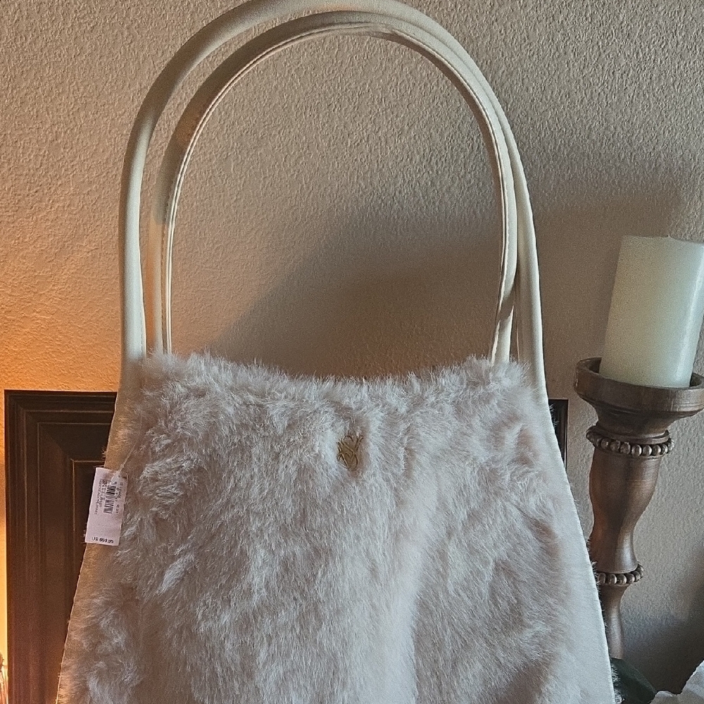 Victoria's Secret Plush Faux Fur Tote Bag in Cream - Women Bags - Picture 3 of 6
